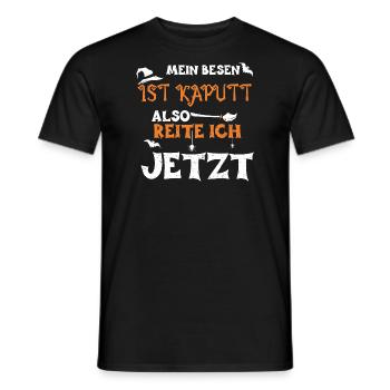 My broom is broken so ride... - Men's T-Shirt - black - Front - AI Model Male 178 light (178cm)