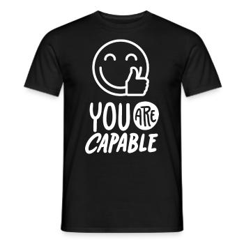 Slogan de motivation You-Are-Capable avec smileyface - T-shirt homme - noir - Devant - AI Model Male 178 light (178cm)