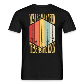 Fisherman Lover Masterbaiter Lifestyle Angelrute - Männer T-Shirt - Schwarz - Vorne - AI Model Male 178 light (178cm)
