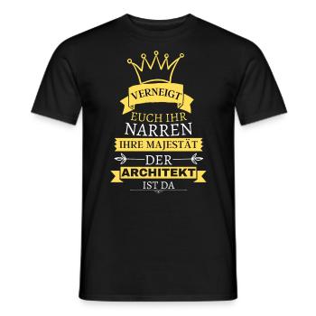 Verneigt euch, Ihre Majestät der Architekt ist da - Männer T-Shirt - Schwarz - Vorne - AI Model Male 178 light (178cm)