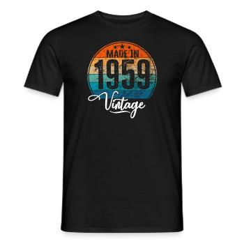 Millésime Fabriqué en 1959 Année de naissance 1959 Anniversaire - T-shirt homme - noir - Devant - AI Model Male 178 light (178cm)