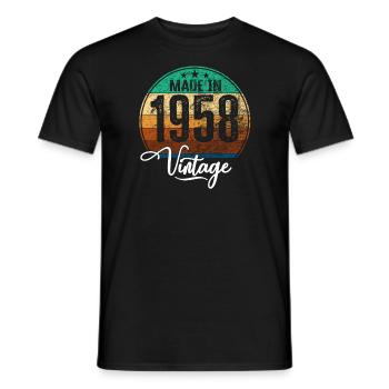 Vintage Made in 1958 Geburtsjahr 1958 Geburtstag - Männer T-Shirt - Schwarz - Vorne - AI Model Male 178 light (178cm)