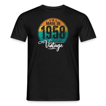 Vintage Made in 1958 Geburtsjahr 1958 Geburtstag - Männer T-Shirt - Schwarz - Vorne - AI Model Male 178 light (178cm)