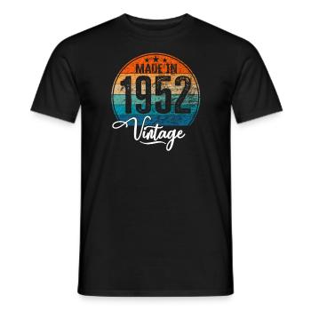 Vintage Made in 1952 Geburtsjahr 1952 Geburtstag - Männer T-Shirt - Schwarz - Vorne - AI Model Male 178 light (178cm)