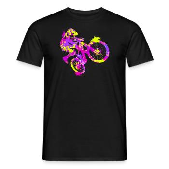 Art Mountain Biking Downhill Bike Radfahrer - Männer T-Shirt - Schwarz - Vorne - AI Model Male 178 light (178cm)