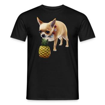 Chihuahua mit Ananas - Männer T-Shirt - Schwarz - Vorne - AI Model Male 178 light (178cm)