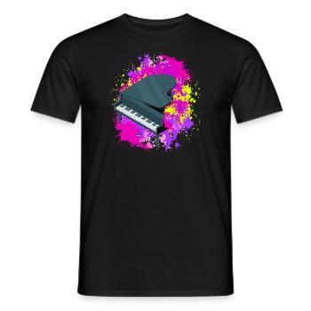 Retro Klavierspieler Pianistenausstattung - Männer T-Shirt - Schwarz - Vorne - AI Model Male 178 light (178cm)