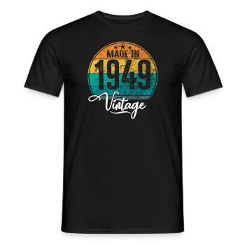 Vintage Made in 1949 Year of birth 1949 Birthday - Men's T-Shirt - black - Front - AI Model Male 178 light (178cm)