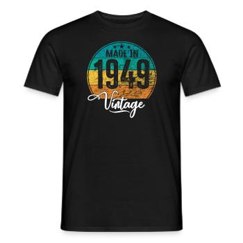Vintage Made in 1949 Year of birth 1949 Birthday - Men's T-Shirt - black - Front - AI Model Male 178 light (178cm)