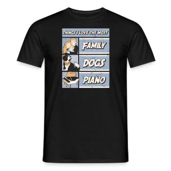 Musiker Pianist Ich liebe Klavierausstattung - Männer T-Shirt - Schwarz - Vorne - AI Model Male 178 light (178cm)