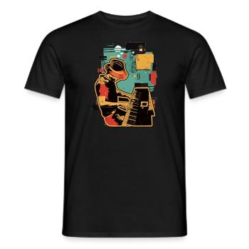 Piano Player Piano Musical Instrument Pianistenaus - Männer T-Shirt - Schwarz - Vorne - AI Model Male 178 light (178cm)