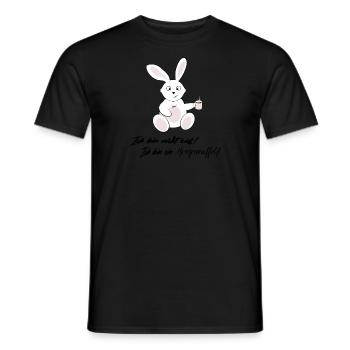 Hase Morgenmuffel lustig Kaffee Spruch - Männer T-Shirt - Schwarz - Vorne - AI Model Male 178 light (178cm)