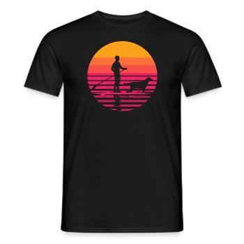 Retro Dackel Dog SUP Wassersport - Männer T-Shirt - Schwarz - Vorne - AI Model Male 178 light (178cm)