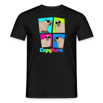 Rident Animal Cooles Capybara Zoologen - Männer T-Shirt - Schwarz - Vorne - AI Model Male 178 light (178cm)