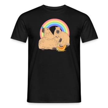 Happy Capybaras Nagetierbesitzer Capybara - Männer T-Shirt - Schwarz - Vorne - AI Model Male 178 light (178cm)