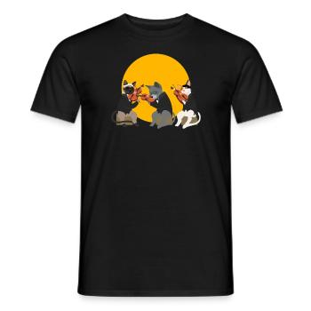 Cat Musicians Geigenspieler Geiger - Männer T-Shirt - Schwarz - Vorne - AI Model Male 178 light (178cm)
