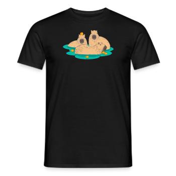 Wasser Capybaras Zoologe Nagetier Tierliebhaber - Männer T-Shirt - Schwarz - Vorne - AI Model Male 178 light (178cm)