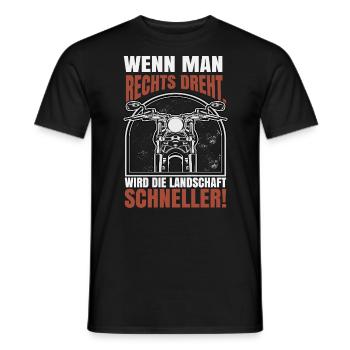 Wenn man rechts dreht wird die Landschaft schnell - Männer T-Shirt - Schwarz - Vorne - AI Model Male 178 light (178cm)