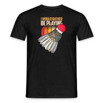 Badminton Shuttlecock Badminton Player - Männer T-Shirt - Schwarz - Vorne - AI Model Male 178 light (178cm)