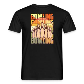Retro Bowlingspieler Vintage Bowlerausstattung - Männer T-Shirt - Schwarz - Vorne - AI Model Male 178 light (178cm)