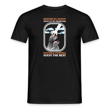 Golden Doodle Welpen Lustiger Hunde Liebhaber - Männer T-Shirt - Schwarz - Vorne - AI Model Male 178 light (178cm)