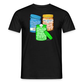 Happy Dog Bichon Frise Hundebesitzer - Männer T-Shirt - Schwarz - Vorne - AI Model Male 178 light (178cm)