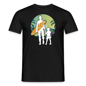 Vatertags Papa und Sohn die Passende Surfer - Männer T-Shirt - Schwarz - Vorne - AI Model Male 178 light (178cm)