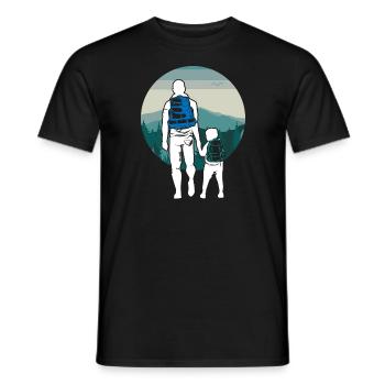 Vatertags Vater Sohn Wandern Bergsteiger Partner - Männer T-Shirt - Schwarz - Vorne - AI Model Male 178 light (178cm)