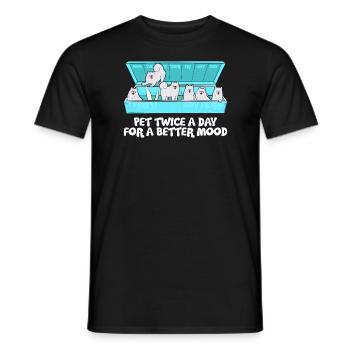 Samoyed Hund Sibirischer Samoyed Inhaber - Männer T-Shirt - Schwarz - Vorne - AI Model Male 178 light (178cm)