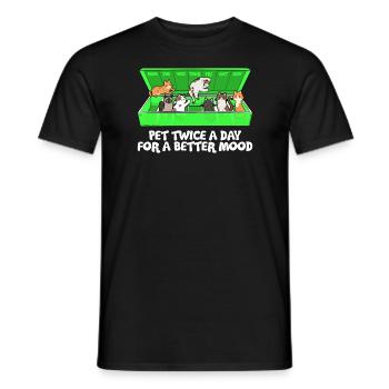 Kitty Cat Lady Main Coon Glück Happiness - Männer T-Shirt - Schwarz - Vorne - AI Model Male 178 light (178cm)