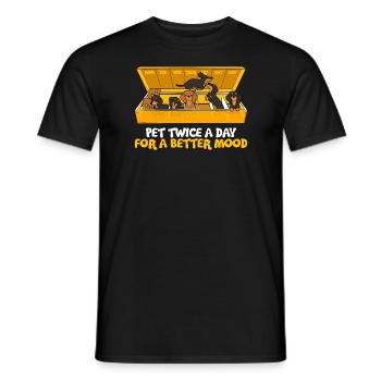 Hundeliebhaber Dackel Happiness Dackel - Männer T-Shirt - Schwarz - Vorne - AI Model Male 178 light (178cm)