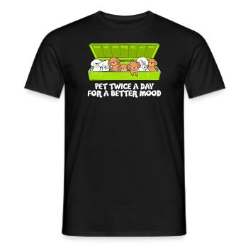 Bichon Frise Dog Happiness Kynologe - Männer T-Shirt - Schwarz - Vorne - AI Model Male 178 light (178cm)