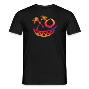 Techno Tropical Music Rave Face Sommerfest - Männer T-Shirt - Schwarz - Vorne - AI Model Male 178 light (178cm)