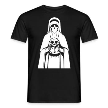 Explorez l’inconnu avec l’intrigante Horror Nun, S - T-shirt homme - noir - Devant - AI Model Male 178 light (178cm)