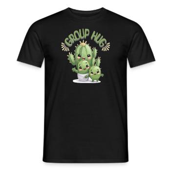 Group Hug Cute Cactus Family - Men's T-Shirt - black - Front - AI Model Male 178 light (178cm)