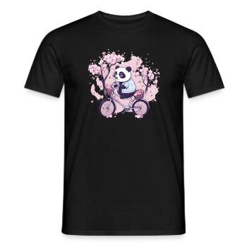 Glücklicher Fahrradfahrer Mountainbike Radfahrer - Männer T-Shirt - Schwarz - Vorne - AI Model Male 178 light (178cm)