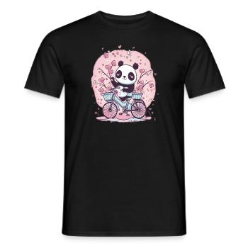Tierliebhaber Fahrrad Panda Weltfahrradtag - Männer T-Shirt - Schwarz - Vorne - AI Model Male 178 light (178cm)