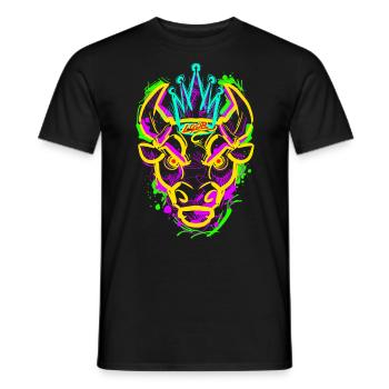 L.Gor Stier - Männer T-Shirt - Schwarz - Vorne - AI Model Male 178 light (178cm)
