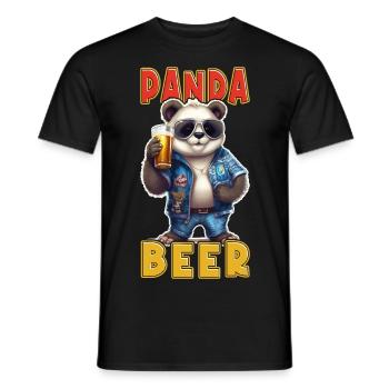 Panda Beer Beer Bear Funny Saying Humor Party - Men's T-Shirt - black - Front - AI Model Male 178 light (178cm)