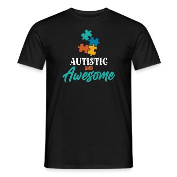 Stolze Autistin und Genial - Männer T-Shirt - Schwarz - Vorne - AI Model Male 178 light (178cm)