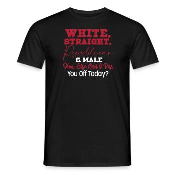 Républicain hétérosexuel blanc et homme - T-shirt homme - noir - Devant - AI Model Male 178 light (178cm)