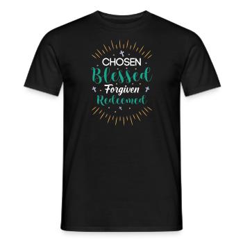 Chosen Forgiven Redeemed - Men's T-Shirt - black - Front - AI Model Male 178 light (178cm)
