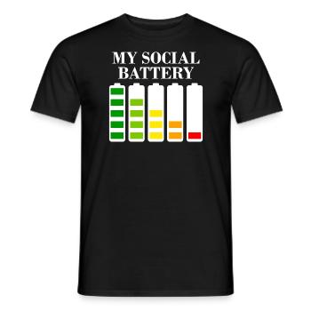 Social Battery Introvert Social Anxiety - Men's T-Shirt - black - Front - AI Model Male 178 light (178cm)