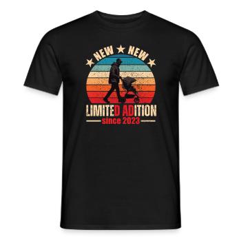 Papa 2023 New Dad - Männer T-Shirt - Schwarz - Vorne - AI Model Male 178 light (178cm)