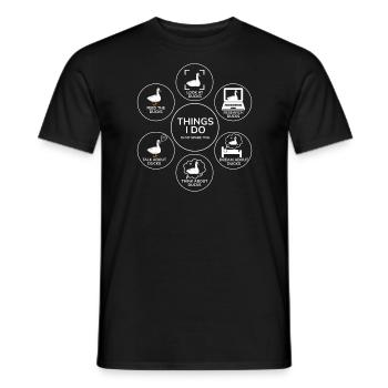 Dinge, die ich in meiner Freizeit tue Entenliebhaber - Männer T-Shirt - Schwarz - Vorne - AI Model Male 178 light (178cm)