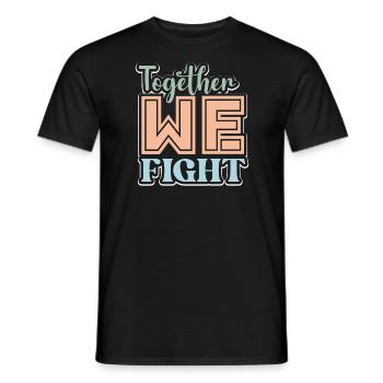 Together We Fight Against Cancer Warrior - Men's T-Shirt - black - Front - AI Model Male 178 light (178cm)
