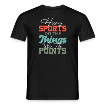 Ironic Sports Mom Hooray Sports - Men's T-Shirt - black - Front - AI Model Male 178 light (178cm)