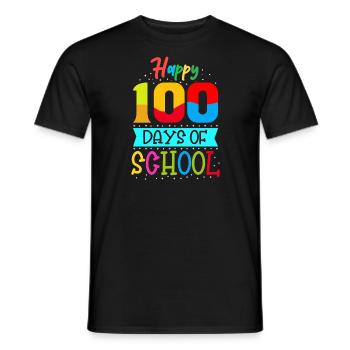 Happy Hundred Days Of School - Men's T-Shirt - black - Front - AI Model Male 178 light (178cm)