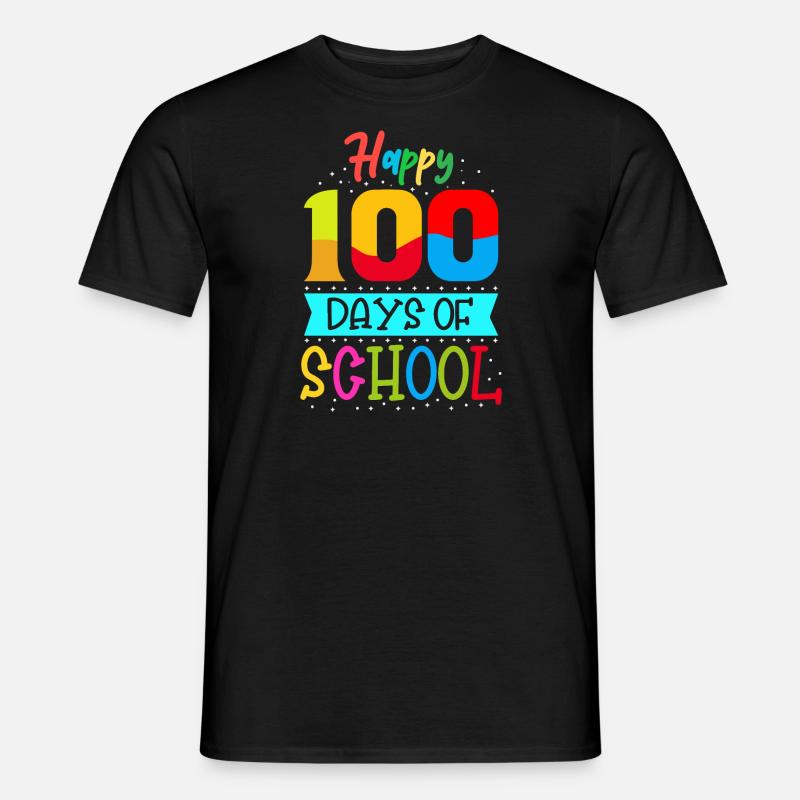 Glückliche hundert Tage Schule - Männer T-Shirt - Schwarz