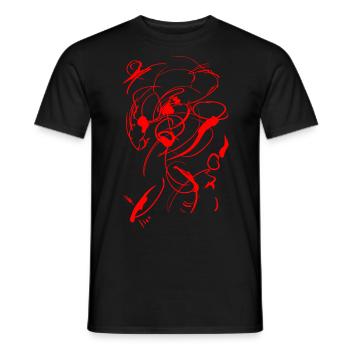 Stakt Background / Red - Men's T-Shirt - black - Front - AI Model Male 178 light (178cm)